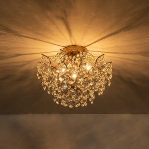 LightFixturesUSA - (OpenBox) Glam Bloom Draped Crystal Accented Semi Flush Mount - Ceiling Light - 16.7in - 