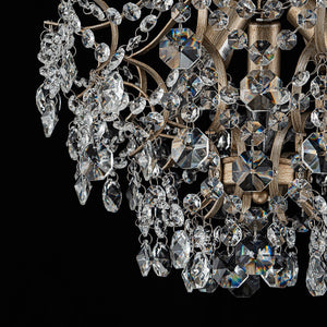 LightFixturesUSA - (OpenBox) Glam Bloom Draped Crystal Accented Semi Flush Mount - Ceiling Light - 16.7in - 