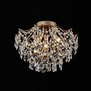 LightFixturesUSA - (OpenBox) Glam Bloom Draped Crystal Accented Semi Flush Mount - Ceiling Light - 16.7in - 