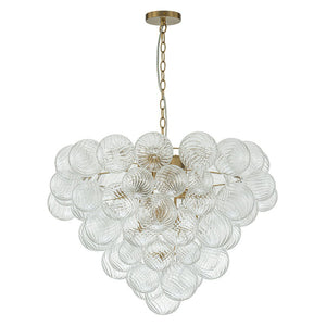 LightFixturesUSA - (OpenBox) Glam Brass Cluster Ribbed Glass Globe Bubble Chandelier - Chandelier - Brass - 