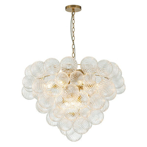 LightFixturesUSA - (OpenBox) Glam Brass Cluster Ribbed Glass Globe Bubble Chandelier - Chandelier - Brass - 