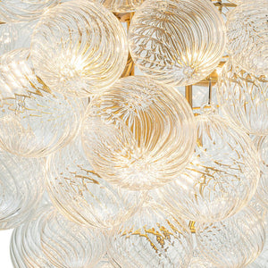 LightFixturesUSA - (OpenBox) Glam Brass Cluster Ribbed Glass Globe Bubble Chandelier - Chandelier - Brass - 