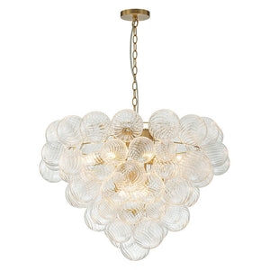 LightFixturesUSA - (OpenBox) Glam Brass Cluster Ribbed Glass Globe Bubble Chandelier - Chandelier - Brass - 