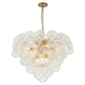 LightFixturesUSA - (OpenBox) Glam Brass Cluster Ribbed Glass Globe Bubble Chandelier - Chandelier - Brass - 