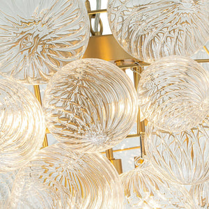 LightFixturesUSA - (OpenBox) Glam Brass Cluster Ribbed Glass Globe Bubble Chandelier - Chandelier - Brass - 