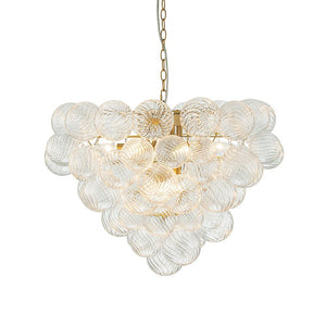 LightFixturesUSA - (OpenBox) Glam Brass Cluster Ribbed Glass Globe Bubble Chandelier - Chandelier - Brass - 