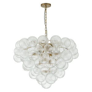 LightFixturesUSA - (OpenBox) Glam Brass Cluster Ribbed Glass Globe Bubble Chandelier - Chandelier - Brass - 
