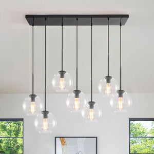 LightFixturesUSA - (OpenBox) Globe Cluster Kitchen Island Pendant Light - Chandelier - Black - 