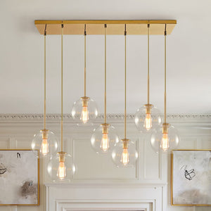 LightFixturesUSA - (OpenBox) Globe Cluster Kitchen Island Pendant Light - Chandelier - Brass - 