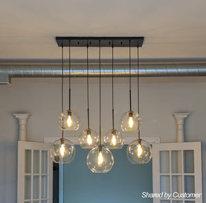 LightFixturesUSA - (OpenBox) Globe Cluster Kitchen Island Pendant Light - Chandelier - Brass - 