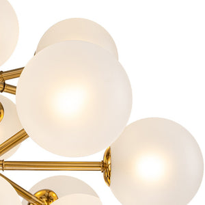 LightFixturesUSA - (OpenBox) Mid - Century Frosted Glass Bubble Tiered Sputnik Chandelier - Chandelier - Black - 