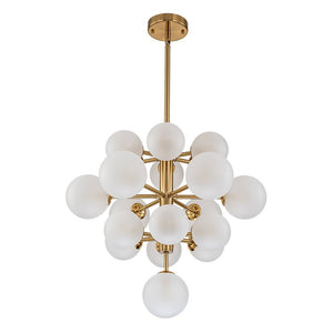 LightFixturesUSA - (OpenBox) Mid - Century Frosted Glass Bubble Tiered Sputnik Chandelier - Chandelier - Black - 