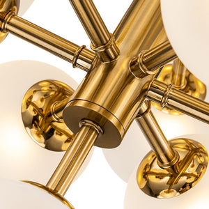 LightFixturesUSA - (OpenBox) Mid - Century Frosted Glass Bubble Tiered Sputnik Chandelier - Chandelier - Black - 