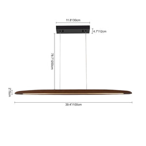 LightFixturesUSA - (OpenBox) Minimalist Linear Wood Dimmable LED Island Pendant - Chandelier - Walnut - 