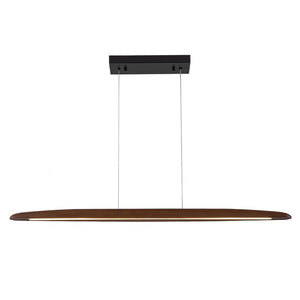 LightFixturesUSA - (OpenBox) Minimalist Linear Wood Dimmable LED Island Pendant - Chandelier - Walnut - 