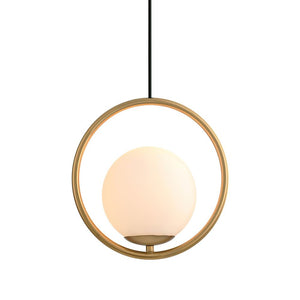 LightFixturesUSA - (OpenBox) Modern 1 - ring Globe Pendant Light - Pendant Light - Circle - S
