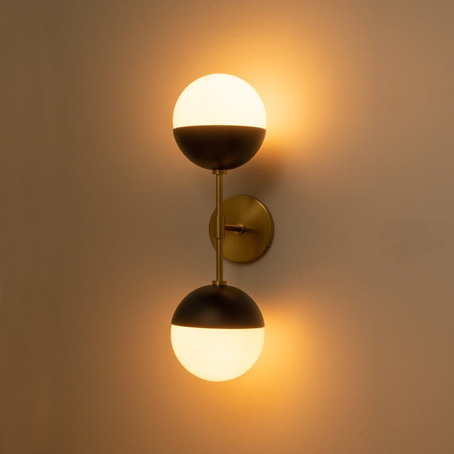LightFixturesUSA - (OpenBox) Modern 2 - Light Opal Glass Globe Wall Sconce - Wall Sconce - Nickel - 
