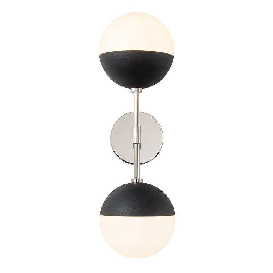 LightFixturesUSA - (OpenBox) Modern 2 - Light Opal Glass Globe Wall Sconce - Wall Sconce - Nickel - 