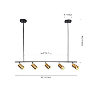 LightFixturesUSA - (OpenBox) Modern 4 - Light Linear Semi Flush Track Light - Chandelier - Gold - 3 - Lt