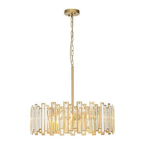 LightFixturesUSA - (OpenBox) Modern Glam Brass 6 - Light Crystal Drum Cage Chandelier - Chandelier - Brass - 