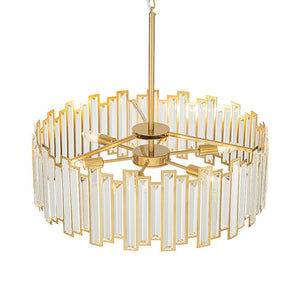 LightFixturesUSA - (OpenBox) Modern Glam Brass 6 - Light Crystal Drum Cage Chandelier - Chandelier - Brass - 