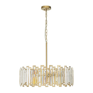 LightFixturesUSA - (OpenBox) Modern Glam Brass 6 - Light Crystal Drum Cage Chandelier - Chandelier - Brass - 