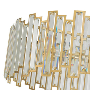 LightFixturesUSA - (OpenBox) Modern Glam Brass 6 - Light Crystal Drum Cage Chandelier - Chandelier - Brass - 