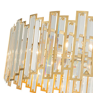 LightFixturesUSA - (OpenBox) Modern Glam Brass 6 - Light Crystal Drum Cage Chandelier - Chandelier - Brass - 