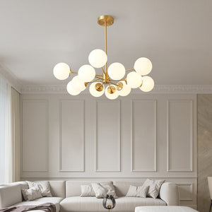 LightFixturesUSA - (OpenBox) Opal Glass Globe Sputnik Chandelier - Chandelier - 