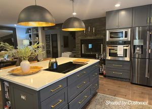 LightFixturesUSA - (OpenBox) Oversized Metal Dome Pendant Light - Chandelier - Black - 15 in.