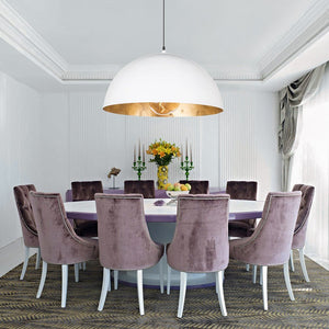 LightFixturesUSA - (OpenBox) Oversized Metal Dome Pendant Light - Chandelier - Black - 15 in.