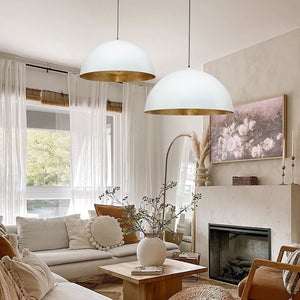 LightFixturesUSA - (OpenBox) Oversized Metal Dome Pendant Light - Chandelier - Black - 31 in.