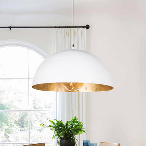 LightFixturesUSA - (OpenBox) Oversized Metal Dome Pendant Light - Chandelier - Black - 31 in.