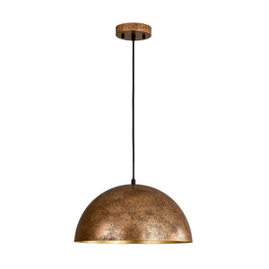 LightFixturesUSA - (OpenBox) Oversized Metal Dome Pendant Light - Chandelier - Distressed Gold - 23 in.