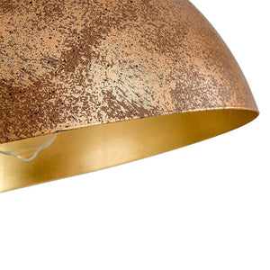 LightFixturesUSA - (OpenBox) Oversized Metal Dome Pendant Light - Chandelier - Distressed Gold - 23 in.