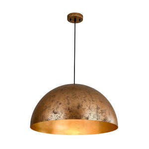 LightFixturesUSA - (OpenBox) Oversized Metal Dome Pendant Light - Chandelier - Distressed Gold - 23 in.