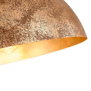 LightFixturesUSA - (OpenBox) Oversized Metal Dome Pendant Light - Chandelier - Distressed Gold - 23 in.