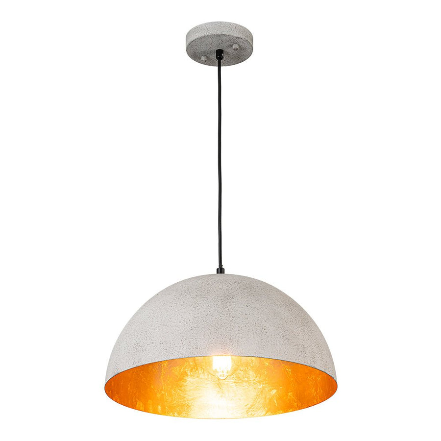 LightFixturesUSA - (OpenBox) Oversized Metal Dome Pendant Light - Chandelier - Distressed White - 15 in.