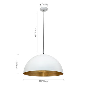 LightFixturesUSA - (OpenBox) Oversized Metal Dome Pendant Light - Chandelier - White - 23 in.