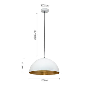 LightFixturesUSA - (OpenBox) Oversized Metal Dome Pendant Light - Chandelier - White - 23 in.