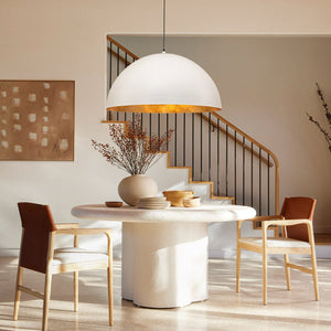 LightFixturesUSA - (OpenBox) Oversized Metal Dome Pendant Light - Chandelier - White - 31 in.