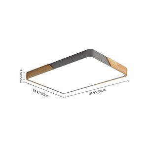 LightFixturesUSA - (OpenBox) Rectangle LED Flush Mount Light - Ceiling Light - Black - 