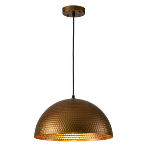 LightFixturesUSA - (OpenBox) Vintage Luxe Oversized Hammered Dome Pendant - Pendant Light - 23 in. - Dark Silver