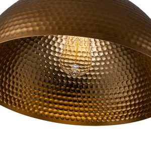 LightFixturesUSA - (OpenBox) Vintage Luxe Oversized Hammered Dome Pendant - Pendant Light - 23 in. - Dark Silver