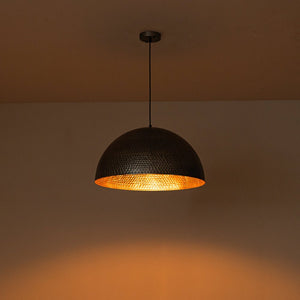 LightFixturesUSA - (OpenBox) Vintage Luxe Oversized Hammered Dome Pendant - Pendant Light - 23 in. - Dark Silver