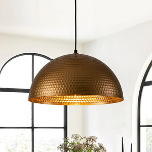 LightFixturesUSA - (OpenBox) Vintage Luxe Oversized Hammered Dome Pendant - Pendant Light - 23 in. - Dark Silver