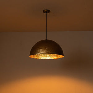 LightFixturesUSA - (OpenBox) Vintage Luxe Oversized Hammered Dome Pendant - Pendant Light - 23 in. - Dark Silver