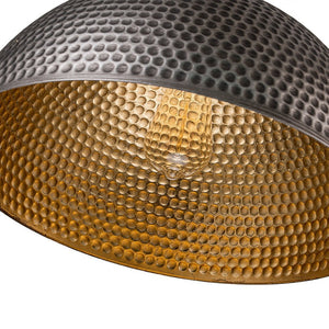 LightFixturesUSA - (OpenBox) Vintage Luxe Oversized Hammered Dome Pendant - Pendant Light - 23 in. - Dark Silver