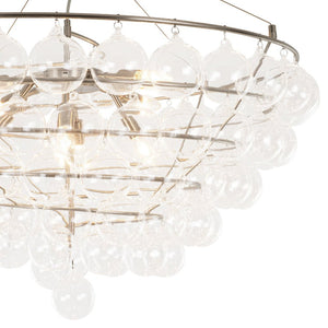 LightFixturesUSA - Oversized 8 - Light Spiral Tiered Clear Glass Bubble Chandelier - Chandelier - Brass - 