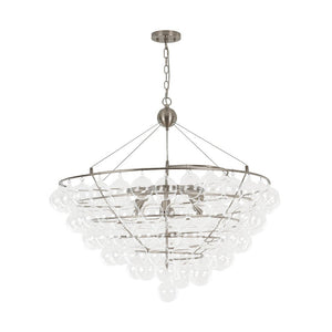 LightFixturesUSA - Oversized 8 - Light Spiral Tiered Clear Glass Bubble Chandelier - Chandelier - Brass - 